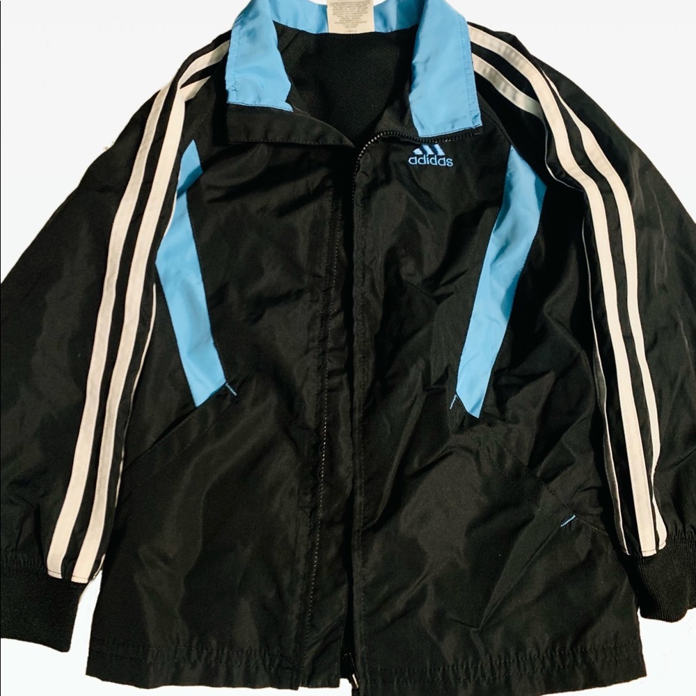 Boys Adidas blue zip up jacket Size 5 Gently used